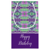 Paarse bloemmotief klein cadeauzakje (Achterkant)