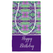 Paarse bloemmotief klein cadeauzakje (Voorkant)