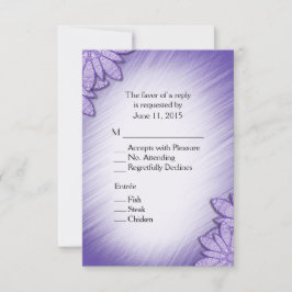 Paarse bloemmotief RSVP met entree selectie Kaart