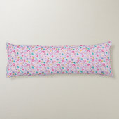 Paarse bloemmotief Schattige pastel lichaam kussen (Achterkant)