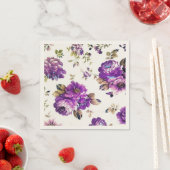 Paarse Bloemmotief Servet (Insitu)