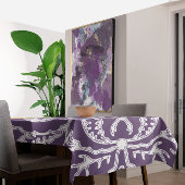 Paarse  bloemmotief tafelkleed