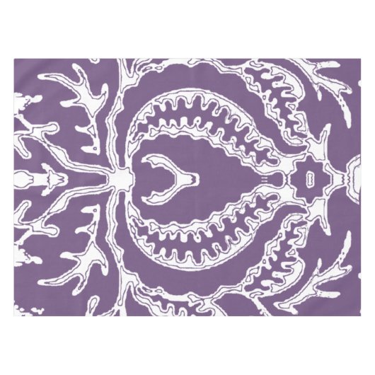 Paarse  bloemmotief tafelkleed (Voorkant (Horizontaal))