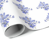  Paarse bloemmotieven Cadeaupapier (Rol Hoek)