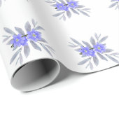  Paarse bloemmotieven Cadeaupapier (Rol Hoek)