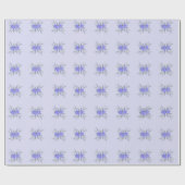  Paarse bloemmotieven en bladeren Cadeaupapier (Vlak)