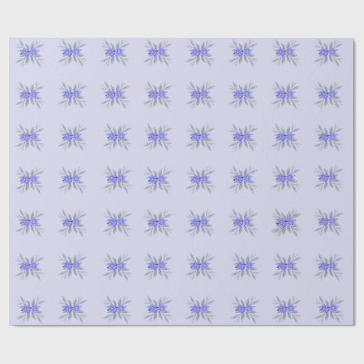  Paarse bloemmotieven en bladeren Cadeaupapier (Vlak)