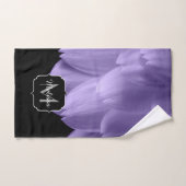 Paarse bloempitten voor ultraviolet zwart Monogram Bad Handdoek (Handdoek)