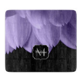 Paarse bloempitten voor ultraviolet zwart Monogram Snijplank (Voorkant)