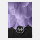 Paarse bloempitten voor ultraviolet zwart Monogram Theedoek (Verticaal)