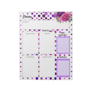 Paarse bloempolka stippen _ Disease Temp 2 Notitieblok