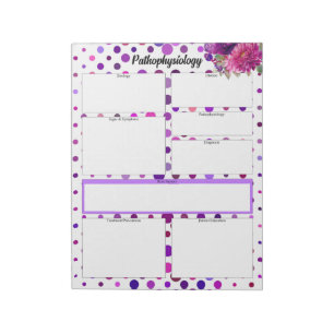 Paarse bloempolka stippen _ Pathofysiologie Temp Notitieblok