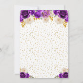 Paarse bloemprinses Quinceañera Kaart (Achterkant)