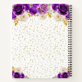 Paarse bloemprinses Quinceañera Notitieboek (Achterkant)
