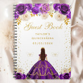 Paarse bloemprinses Quinceañera Notitieboek