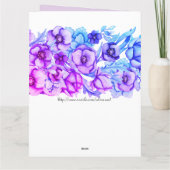 Paarse bloemranden - Hongaarse naamdag Kaart (Achterkant)