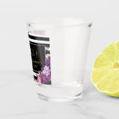 Paarse Bloemrijke Gestreepte Bachelorette-feest Go Shot Glas (Rechts)