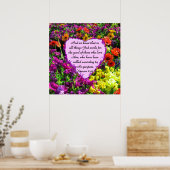 PAARSE BLOEMRIJKE ROMEINEN 8:28 FOTODESIGN POSTER (Keuken)