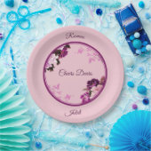 Paarse Bloemring Trouwpapier Bord (Feest)