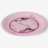 Paarse Bloemring Trouwpapier Bord (Gekanteld)