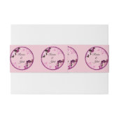 Paarse Bloemring Uitnodiging bruiloft Belly Band Uitnodigingen Wikkel (Achterkant Voorbeeld)