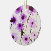 Paarse bloemsierbloem keramisch ornament (Rechts)