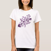 Paarse bloemtak t-shirt (Voorkant)