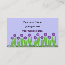 Paarse bloemtuin visitekaartje