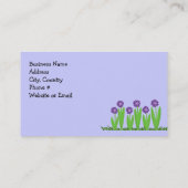 Paarse bloemtuin visitekaartje (Achterkant)