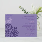 Paarse bloemuitnodiging kaart (Staand voorkant)