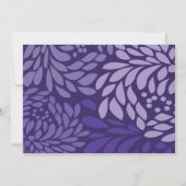 Paarse bloemuitnodiging kaart (Achterkant)