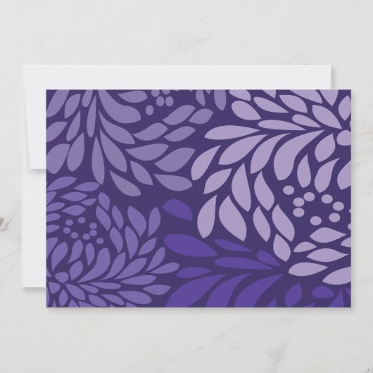 Paarse bloemuitnodiging kaart (Achterkant)