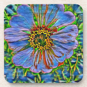 Paarse bloemverf bier onderzetter