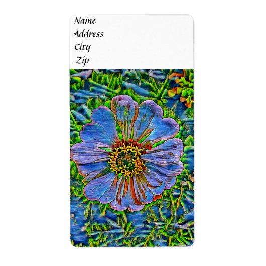 Paarse bloemverf etiket (Voorkant)