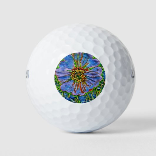 Paarse bloemverf golfballen (Voorkant)