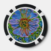 Paarse bloemverf poker chips (Achterkant)