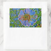 Paarse bloemverf rechthoekige sticker (Tas)