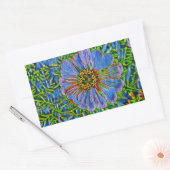 Paarse bloemverf rechthoekige sticker (Envelop)