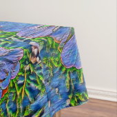 Paarse bloemverf tafelkleed (Voorbeeld)