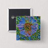 Paarse bloemverf vierkante button 5,1 cm (Voorkant /achterkant)