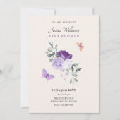 Paarse bloemvlinders kaart (Voorkant)