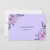 Paarse bloemzoet zestien jarig met foto bedankkaart (Achterkant)