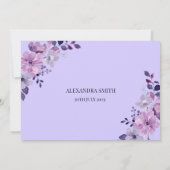 Paarse bloemzoet zestien jarig met foto kaart (Achterkant)