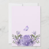 Paarse bloesem baby shower kaart (Achterkant)