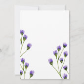 Paarse bloesem bloemenbruids doucheuitnodiging kaart (Achterkant)