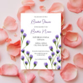 Paarse bloesem bloemenbruids doucheuitnodiging kaart