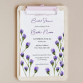 Paarse bloesem bloemenbruids doucheuitnodiging kaart