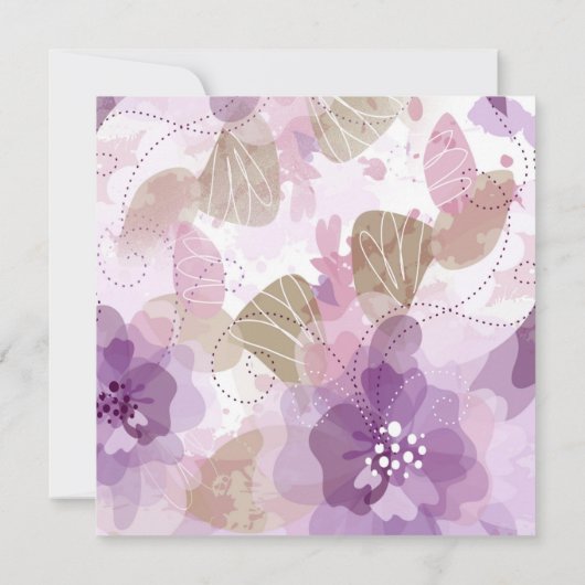 Paarse Bloesem Bloesem Verjaardagsfeest Kaart (Achterkant)