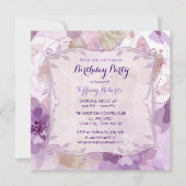 Paarse Bloesem Bloesem Verjaardagsfeest Kaart (Voorkant)