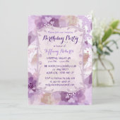 Paarse Bloesem Bloesem Verjaardagsfeest Kaart (Staand voorkant)